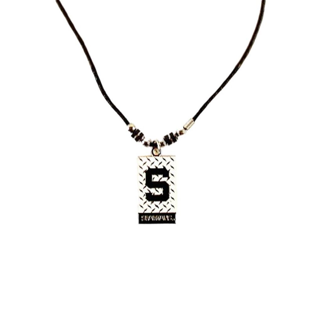 NCAA Spartans Licensed Diamond Plate Rope Necklace, 20-Inch Michigan State New